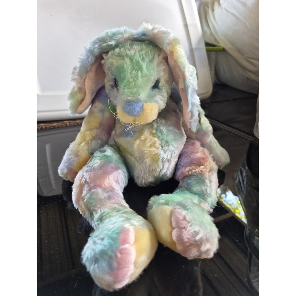 Ty Classic 16" Beanie Twitcher Tie-Dye Bunny Rabbit Plush 2001 VERY GOOD
